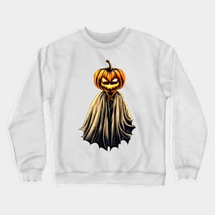 Vintage halloween pumpkin with cloak Crewneck Sweatshirt